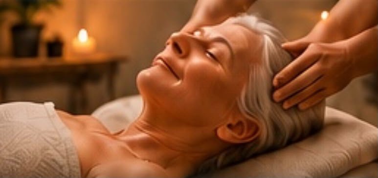 Entspannende Rückenmassage bei Kerzenlicht